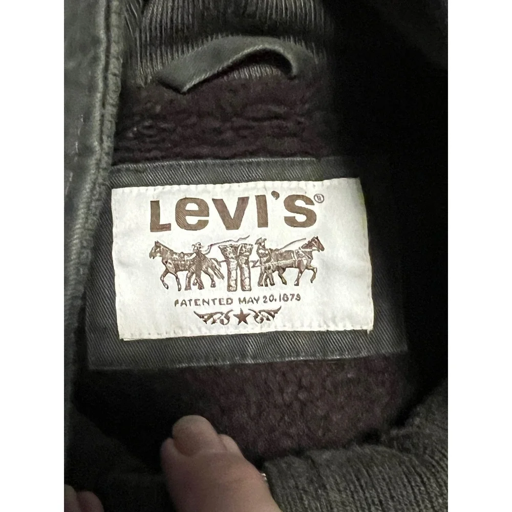 Levi's Men Med Charcoal‎ Sherpa Lined Field Cotton Canvas Military Coat Jacket